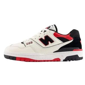 New Balance 550 Chicago Red Black Low Leather Suede Heel Sneaker Sz 10